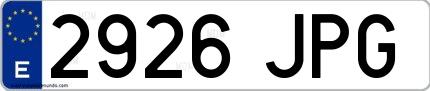 Ejemplo de matrícula española 2926 JPG
