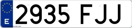 Ejemplo de matrícula española 2935 FJJ