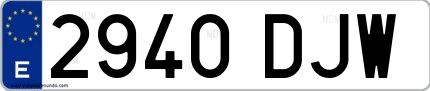 Ejemplo de matrícula española 2940 DJW