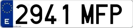Ejemplo de matrícula española 2941 MFP