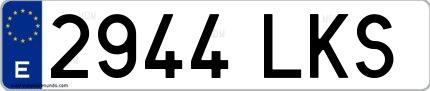 Ejemplo de matrícula española 2944 LKS