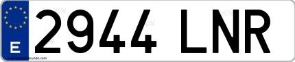 Ejemplo de matrícula española 2944 LNR