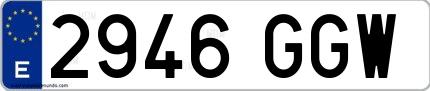 Ejemplo de matrícula española 2946 GGW