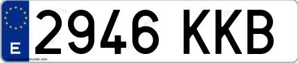 Ejemplo de matrícula española 2946 KKB
