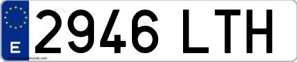 Ejemplo de matrícula española 2946 LTH