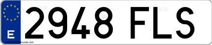 Ejemplo de matrícula española 2948 FLS