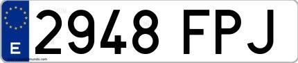 Ejemplo de matrícula española 2948 FPJ