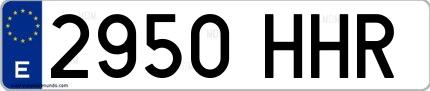 Ejemplo de matrícula española 2950 HHR