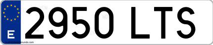 Ejemplo de matrícula española 2950 LTS