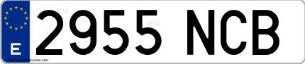 Ejemplo de matrícula española 2955 NCB