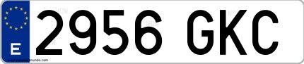 Ejemplo de matrícula española 2956 GKC