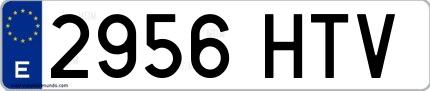 Ejemplo de matrícula española 2956 HTV