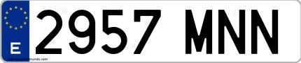 Ejemplo de matrícula española 2957 MNN