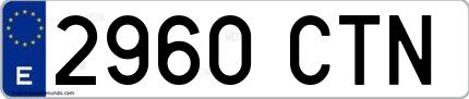 Ejemplo de matrícula española 2960 CTN