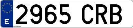 Ejemplo de matrícula española 2965 CRB