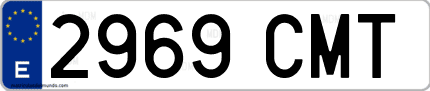 Ejemplo de matrícula de coche ordinaria 2969 CMT