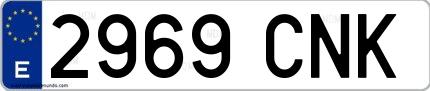 Ejemplo de matrícula española 2969 CNK