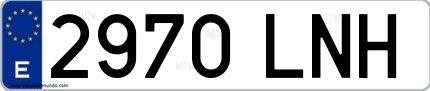 Ejemplo de matrícula española 2970 LNH