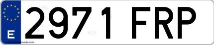 Ejemplo de matrícula española 2971 FRP