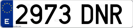 Ejemplo de matrícula de coche ordinaria 2973 DNR