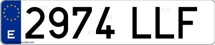 Ejemplo de matrícula española 2974 LLF