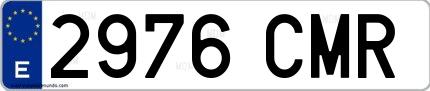 Ejemplo de matrícula española 2976 CMR