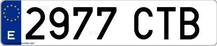 Ejemplo de matrícula española 2977 CTB