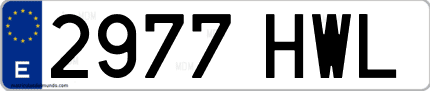 Ejemplo de matrícula de coche ordinaria 2977 HWL