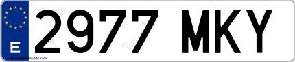 Ejemplo de matrícula española 2977 MKY