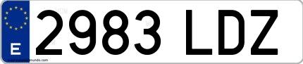 Ejemplo de matrícula española 2983 LDZ