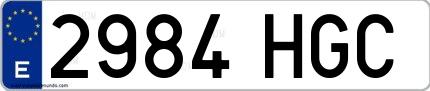 Ejemplo de matrícula española 2984 HGC