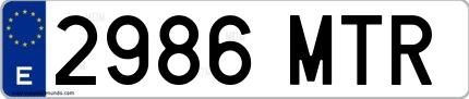 Ejemplo de matrícula española 2986 MTR