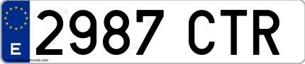 Ejemplo de matrícula española 2987 CTR