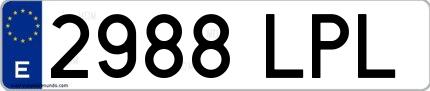 Ejemplo de matrícula española 2988 LPL