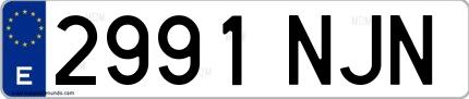 Ejemplo de matrícula española 2991 NJN