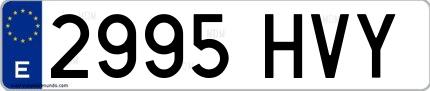 Ejemplo de matrícula española 2995 HVY