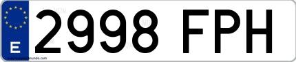 Ejemplo de matrícula española 2998 FPH
