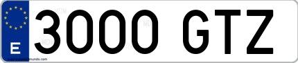 Ejemplo de matrícula española 3000 GTZ