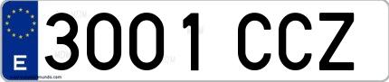 Ejemplo de matrícula española 3001 CCZ