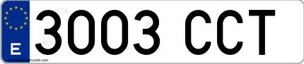 Ejemplo de matrícula española 3003 CCT