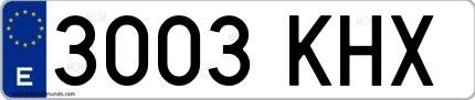 Ejemplo de matrícula española 3003 KHX