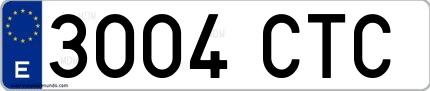 Ejemplo de matrícula española 3004 CTC