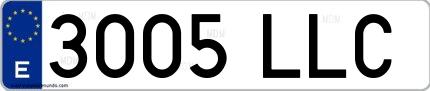 Ejemplo de matrícula española 3005 LLC