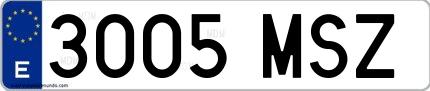 Ejemplo de matrícula española 3005 MSZ