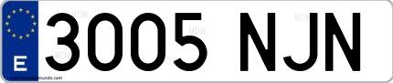 Ejemplo de matrícula española 3005 NJN