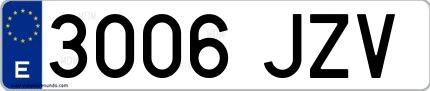 Ejemplo de matrícula española 3006 JZV
