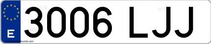 Ejemplo de matrícula española 3006 LJJ