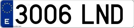 Ejemplo de matrícula española 3006 LND