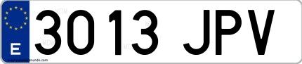 Ejemplo de matrícula española 3013 JPV