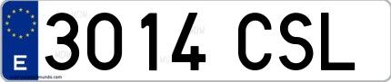 Ejemplo de matrícula española 3014 CSL